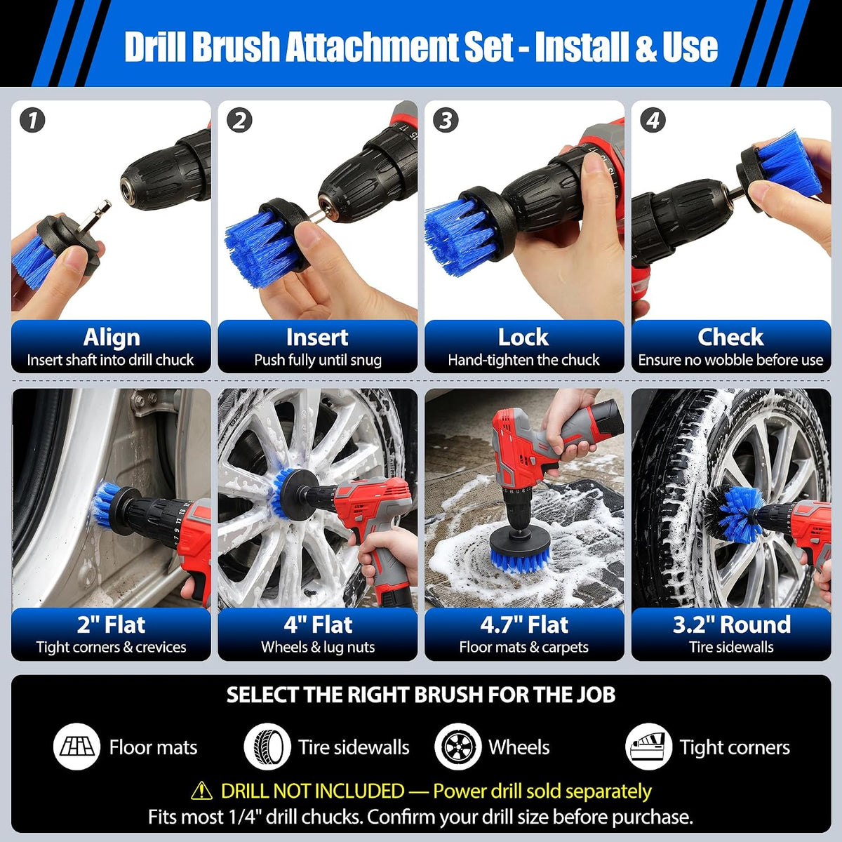 27Pcs Car Detailing Kit with Heavy Duty Detailing Brushes, Car Wash Cleaning Tool, Car Care kit for Comprehensive Car Wash Windshield Interior Exterior Wheels, Blue (27pcs)