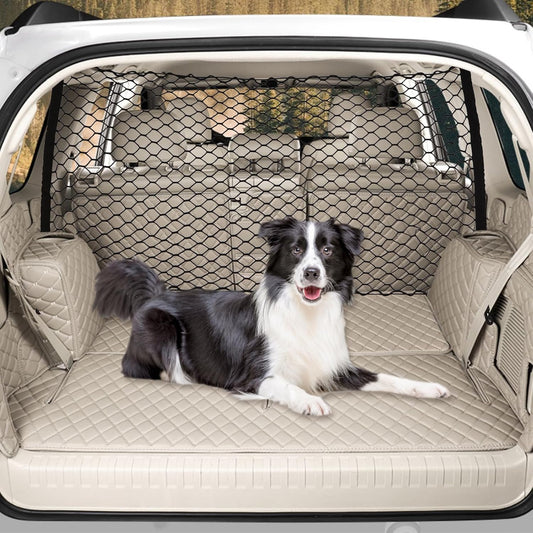 Dog Car Net Barrier for SUV - Pet Car Divider Back Seat Barrier Net, Easy to Install and Remove,with Flexible Bungee Cords Adjustable for Trucks, SUV, Vans, Universal Fit Sturdy Mesh (47 * 27 inches)