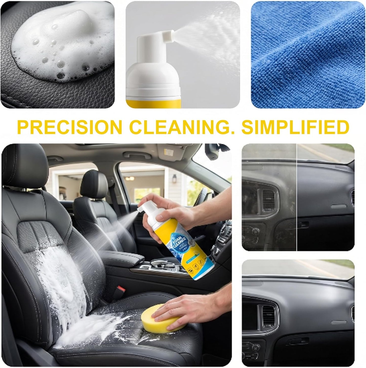 4-in-1 Multi-Enzyme Foam Cleaner, Multi Purpose Deep Cleaning Foam with Lemon Fresh Scent – Deep Clean for Car, Kitchen, Bathroom, Sofa 150ml (1)