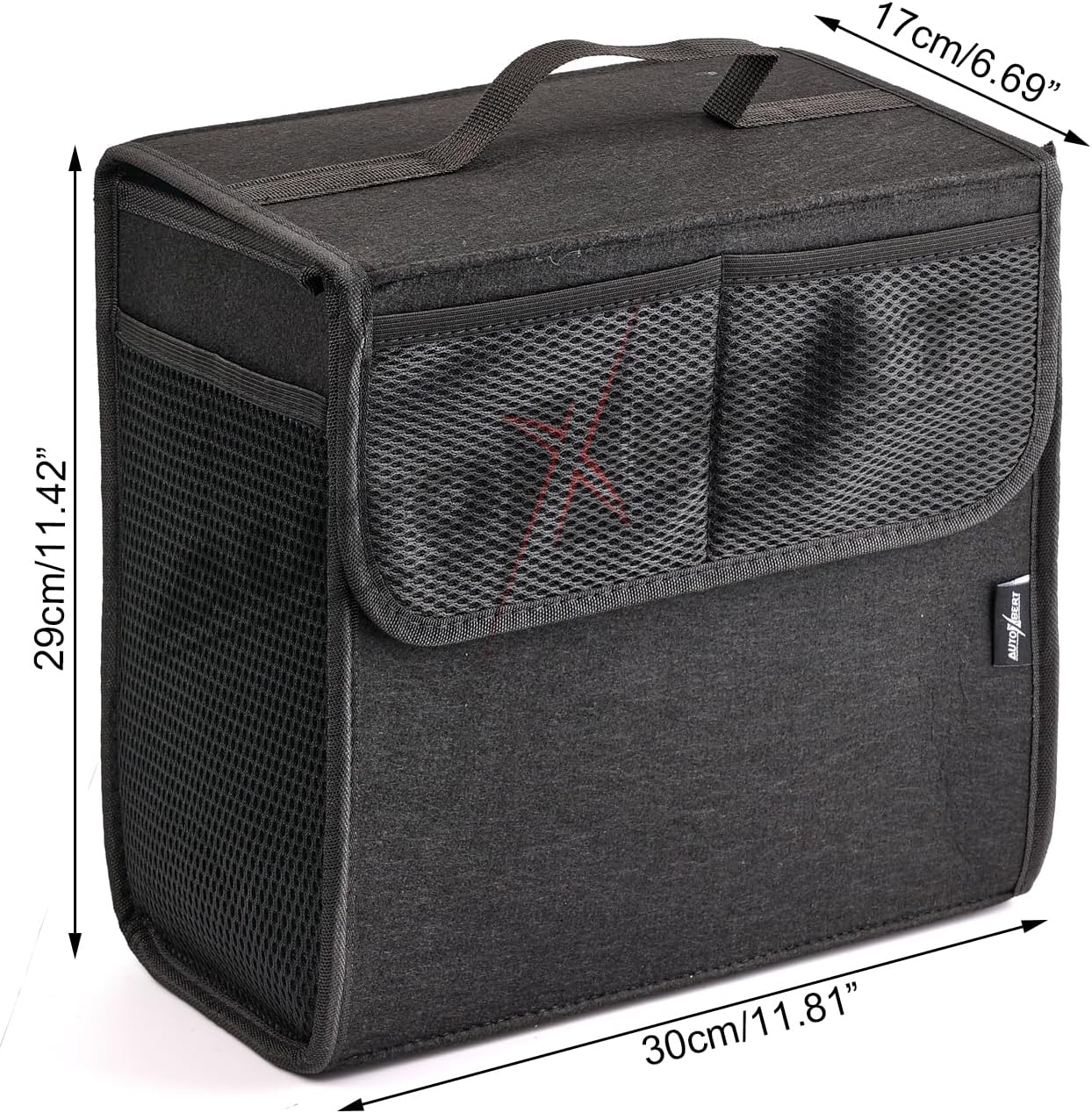 Car Trunk Organizer,Soft Felt Car Bag Organizer 12x7x12 inch Folding,for Honda CRV Civic Accord Ford Focus Fusion Toyota RAV4 Jeep SUV/Truck/Sedan/Van