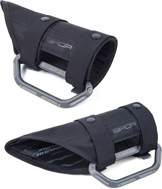 GPCA - GP Grip LITE Grab Handle, Aluminum Metal Patented Roll Bar for Jeep Wrangler 4xe, JL, JT, JK, Sport, Sahara and Rubicon 4DR/2DR 2007-2023, 1 Pair, Metallic