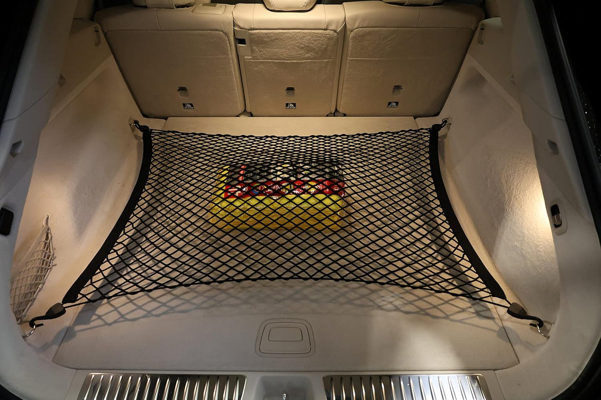 Floor Style Elastic Trunk Mesh Cargo Net for Mercedes-Benz EQS 450 4MATIC 580 2023-2025 - Premium Trunk Organizers and Storage - Luggage Net for SUV- Best Car Organizer for Mercedes-Benz EQS 450