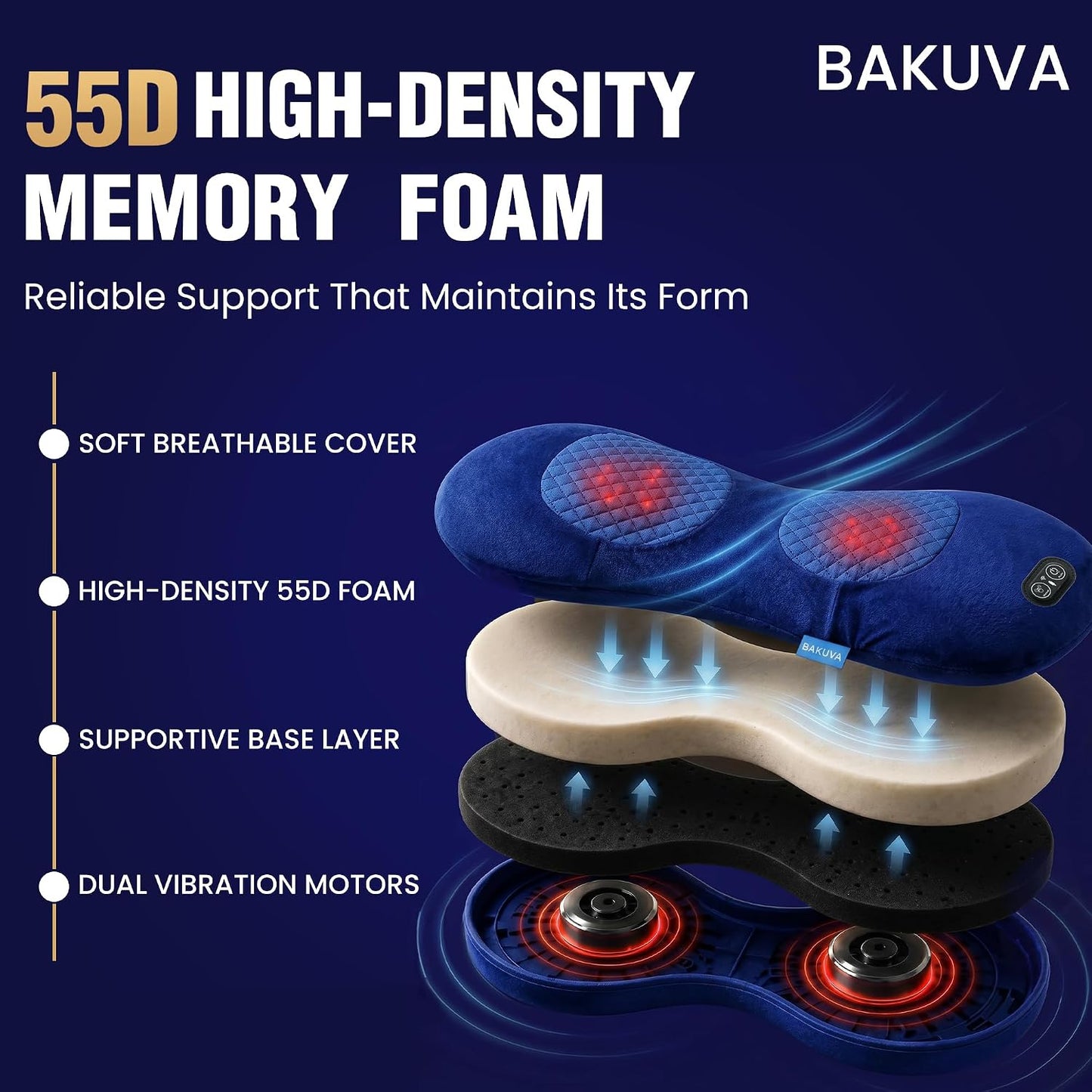 2026 Upgraded 4 in 1 Electric Lumbar Support Massager Pillow with Remote Control, Triple Fusion Back Massager with Stretching Vibration And Heat for Lower Back Pain Relief for Office, Bed, Car, Sofa