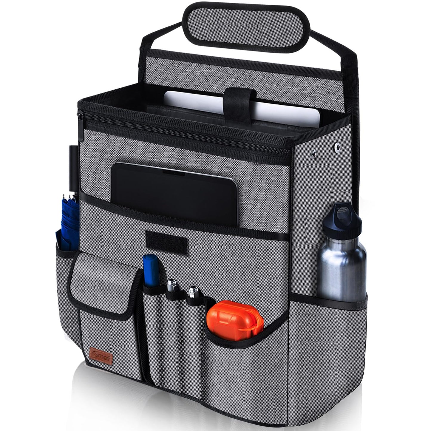 Smof Car Organizer for Front Seat, Passenger Seat, Backseat - Hanging Car Seat Storage Organizer,Multiple Pockets Car Seat Organizer with Separately Pokect for Laptop, Cup Holde & Travel Accessories