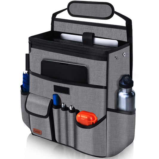 Smof Car Organizer for Front Seat, Passenger Seat, Backseat - Hanging Car Seat Storage Organizer,Multiple Pockets Car Seat Organizer with Separately Pokect for Laptop, Cup Holde & Travel Accessories