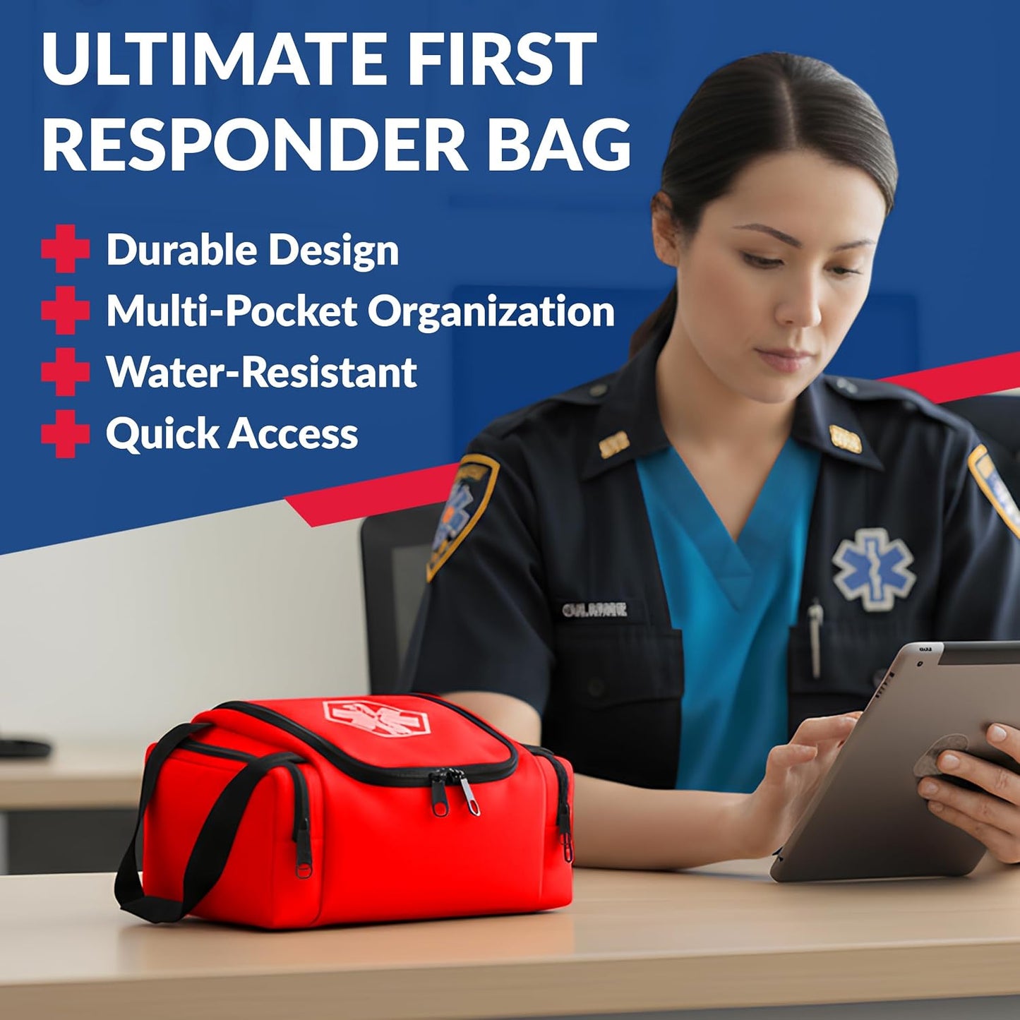 Dixie EMS Dixigear Empty First Responder II Bag 10.5" x 5" x 8" - Red