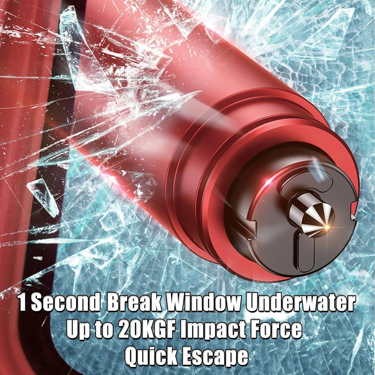 4 Pack Car Window Breaker and Seatbelt Cutter, Red