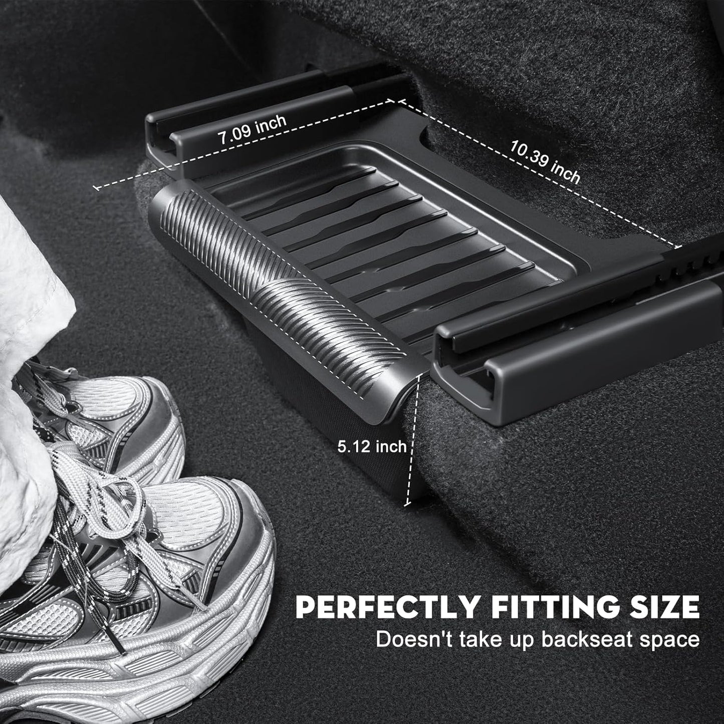 2026 New Model Y Juniper Backseat Trash Can Organizer TPE Storage Box with Anti-Slip Lid Cover Underseat Storage Tray for 2025-2026 Tesla Model Y Juniper Accessories