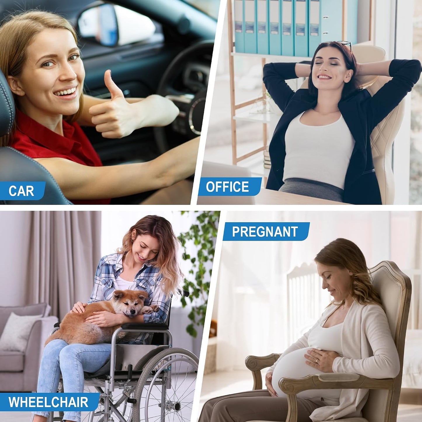 Lofty Aim Lumbar Support Pillow for Car, Car Seat Back Support for Driving | Memory Foam Car Lumbar Support for Driving, Car Back Cushion, Adjustable Straps, Lower Back Pillow, Breathable 4D Mesh, Brown