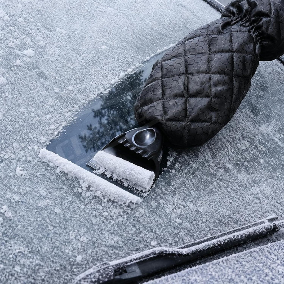 Car Ice Scraper Mitt - 2-in-1 Auto, Windshield Snow and Clearing Tool Use