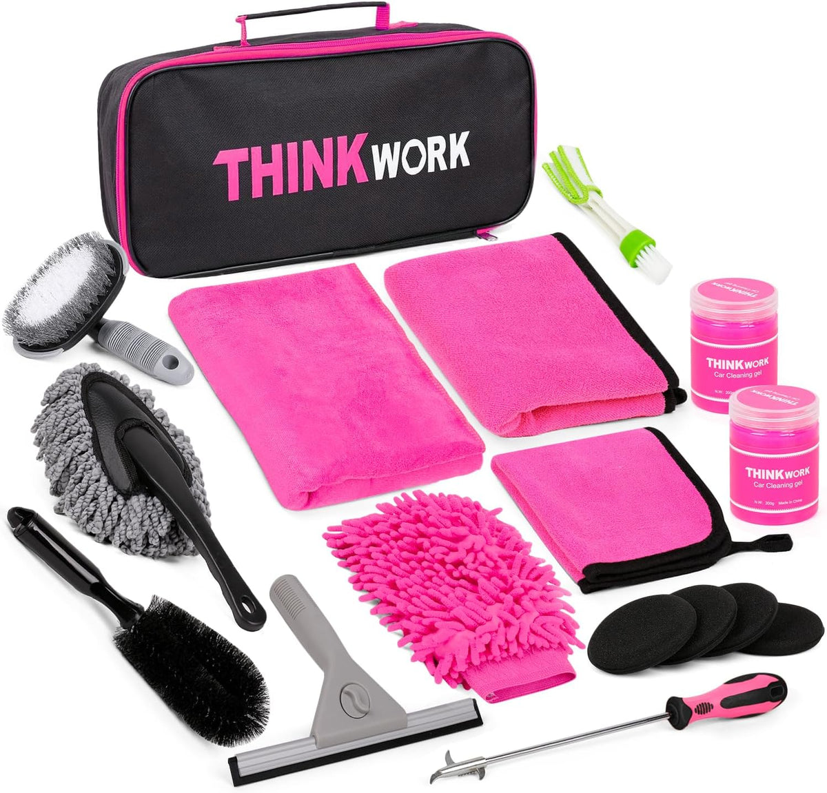 THINKWORK Car Detailing Kit, Interior Exterior Cleaning Set for Vehicles