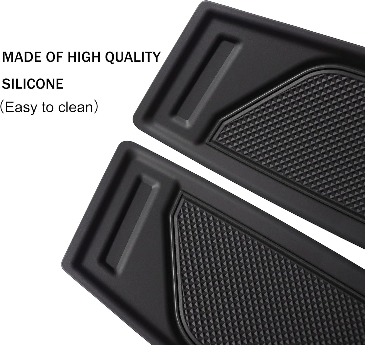 Silicone Dash Dashboard Cover Mat for Ford Bronco Accessories 2021 2022 2023 2024 2025 2026 Anti Dust Dash Pad Tray Insert Liners Compartments Mat for Bronco 2/4-Door 2Pcs Set (Black Trim)