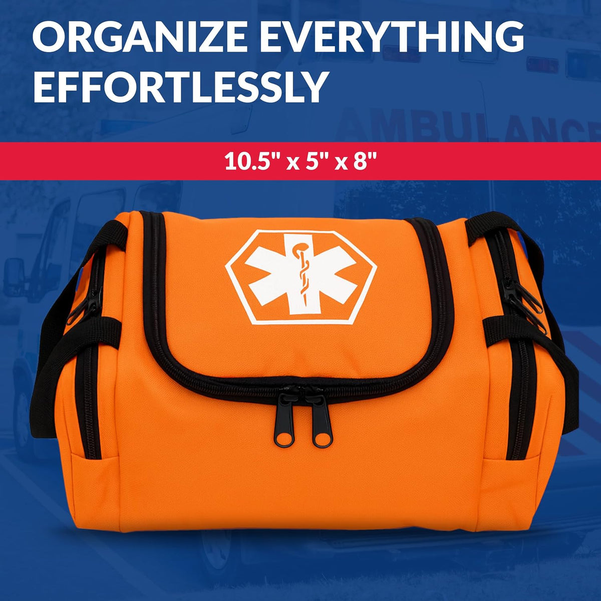 Dixie EMS Dixigear Empty First Responder II Bag 10.5" x 5" x 8" - Orange