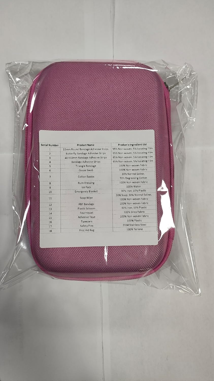 First Aid Kit 277PCS Car Home Camping Essentials Pink Emergency Kit YIDERBO