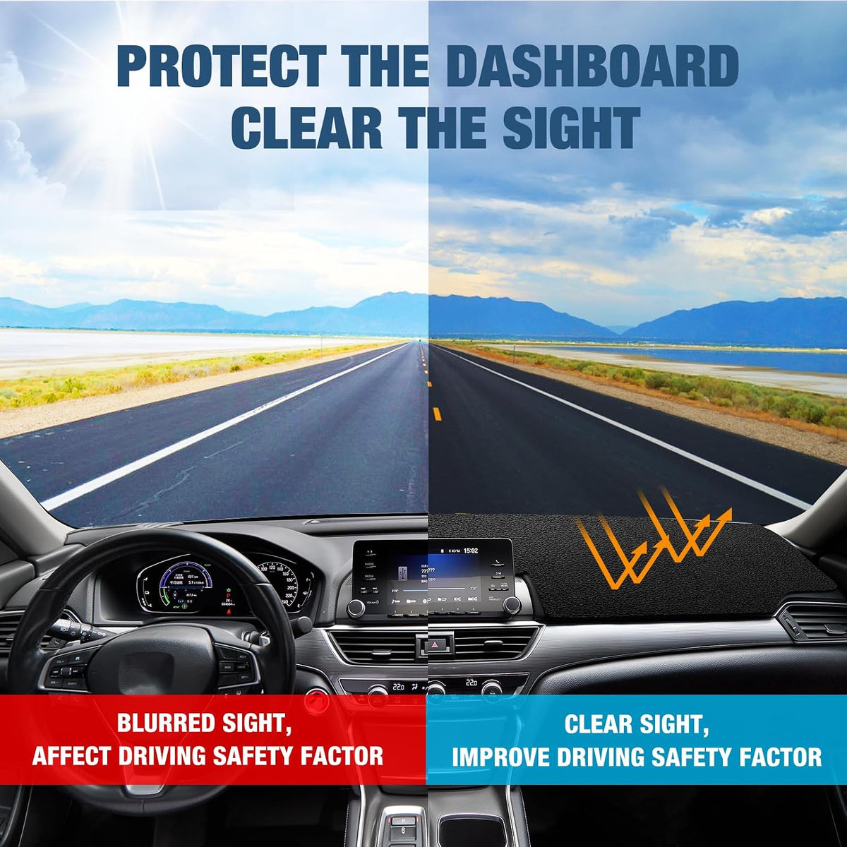 Leather Dashboard Dash Cover Mat Carpet PU Compatible with 2011 2012 2013 2014 Hyundai Sonata
