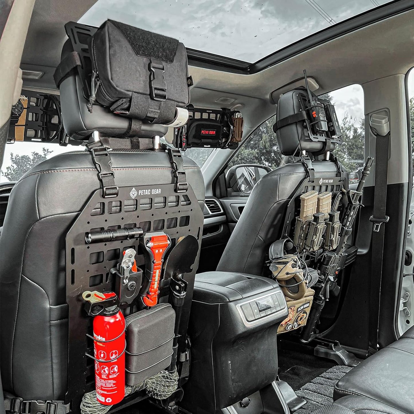 PETAC GEAR Tactical Car Seat Back Organizer | Rigid Molle Panels for Vehicles | Truck Mount Rack Panel for Tactical Gear Accessories. …