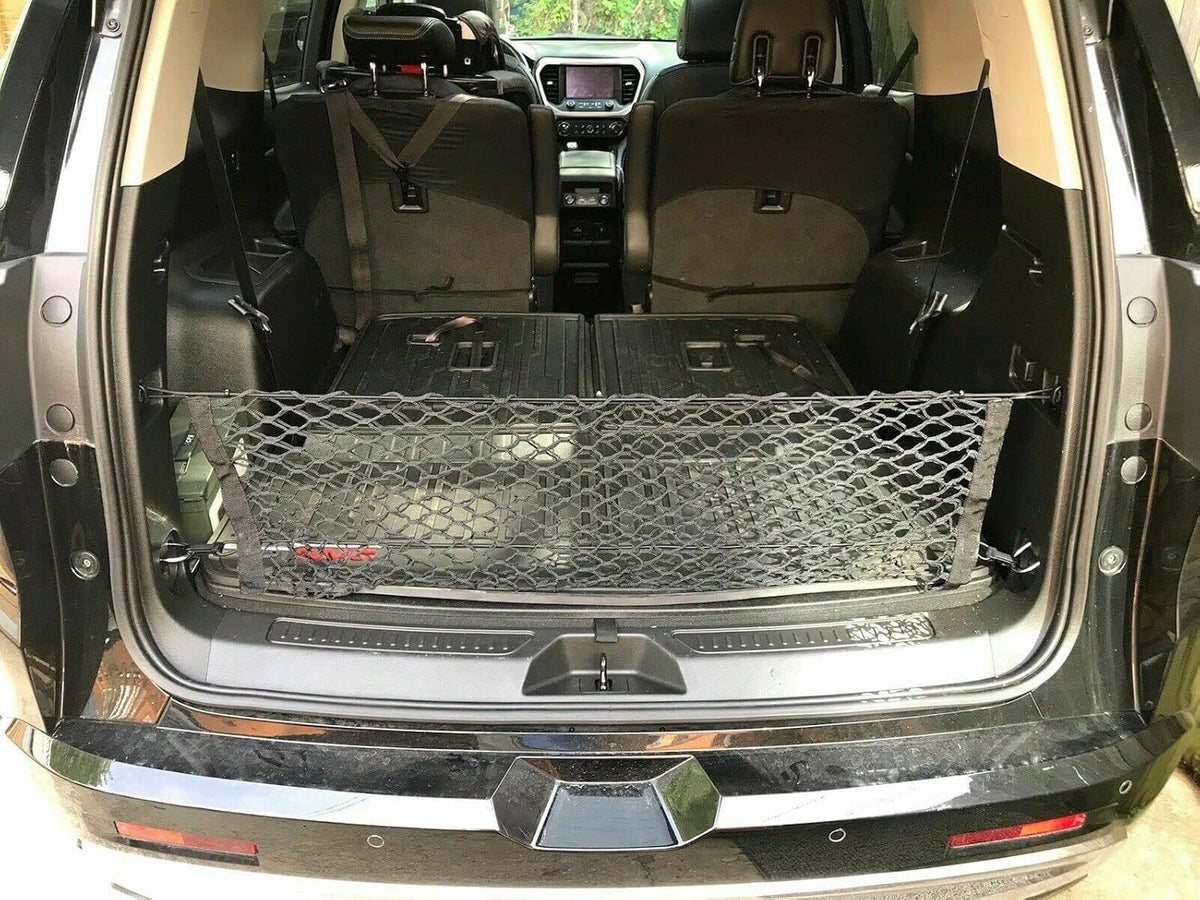 Rear Trunk Organizer Cargo Net for GMC Acadia 2017–2023 — Envelope Style Cargo Net for SUV — Premium Mesh Elastic Car Trunk Organizer Vehicle Carrier Storage — Compatible with Acadia
