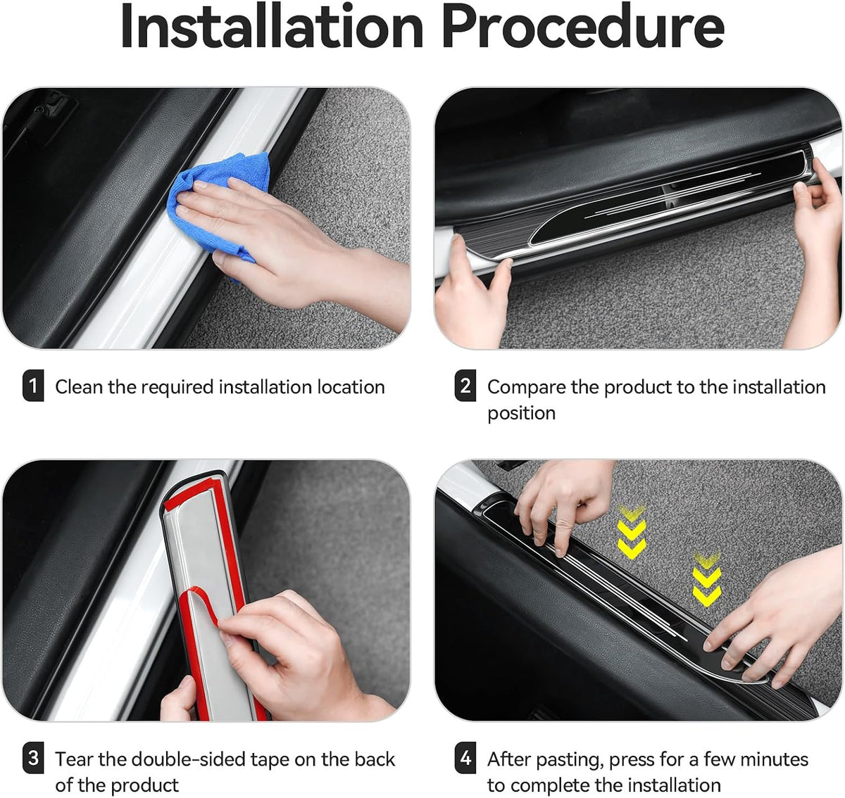 4 Pcs Door Sill Protector for Honda Accord 2018-2025 2026 Hybrid (Include HEV) Accessories 11th Gen Stainless Steel Door Car Pedal Kick Protection (Black Brushed)