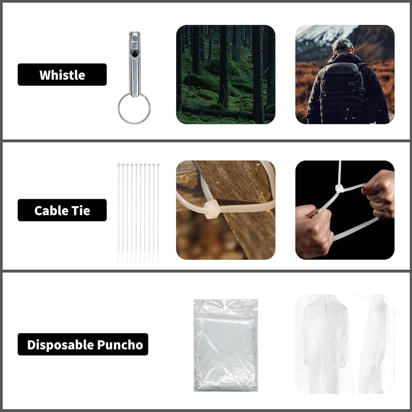 RHINO RESCUE Survival First Aid Kit for Hiking, Backpacking | Portable Size, IFAK Molle Pouch, Essential Outdoor Gear, 100+ First Aid Supplies, 20+ Survival Essentials, HSA/FSA Approved