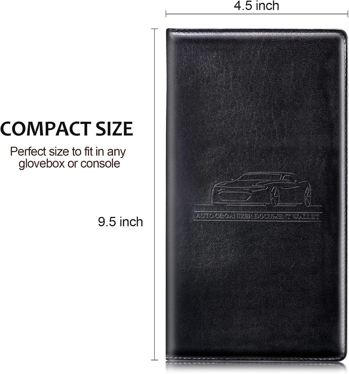 Frienda 2Pcs Car Registration Insurance Card Holder, Black, Brown