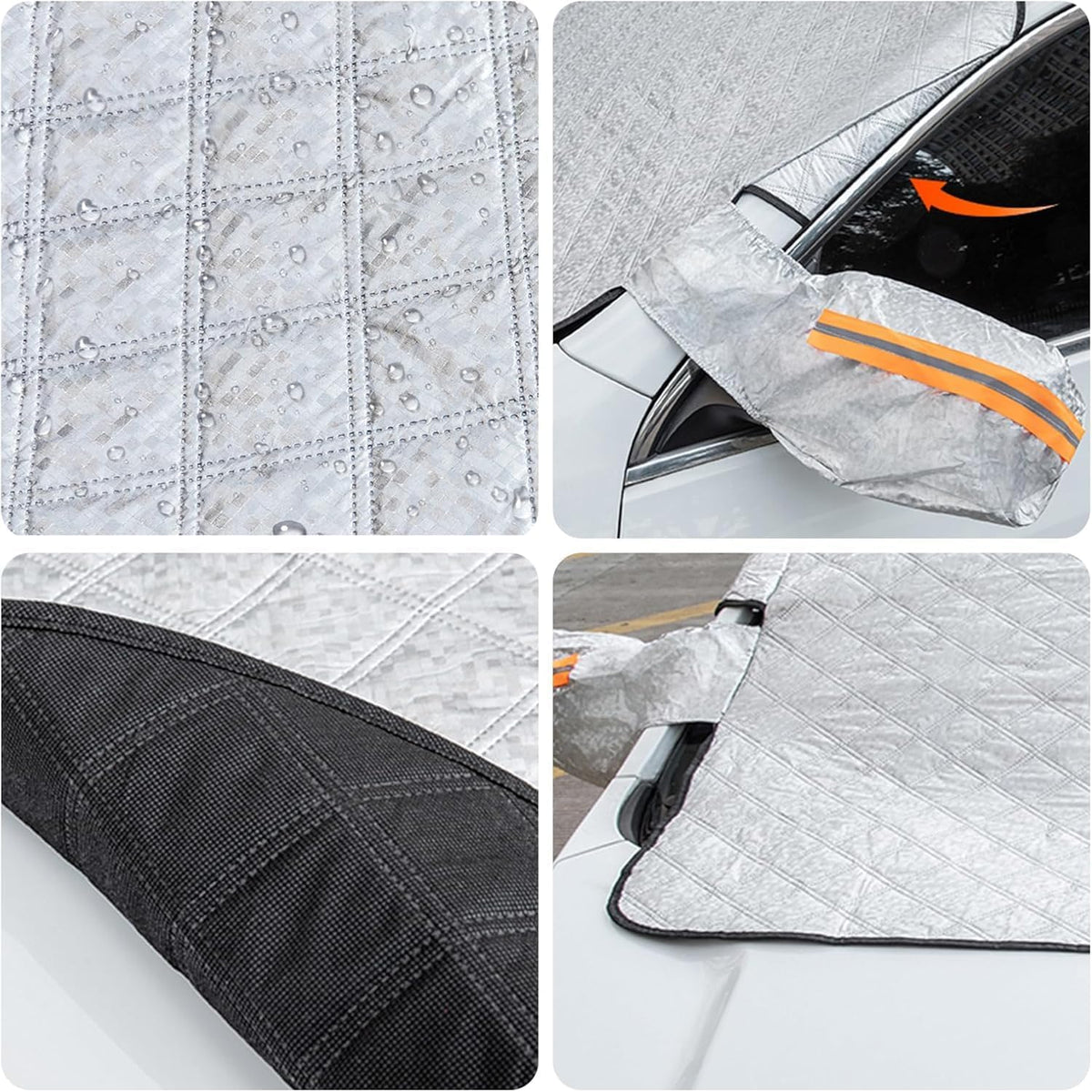 Car Windshield Snow/Sun Cover Aluminum Foil Multi Layers Thickened Magnetic Wipers Protection for Most Sedan Truck Van SUV