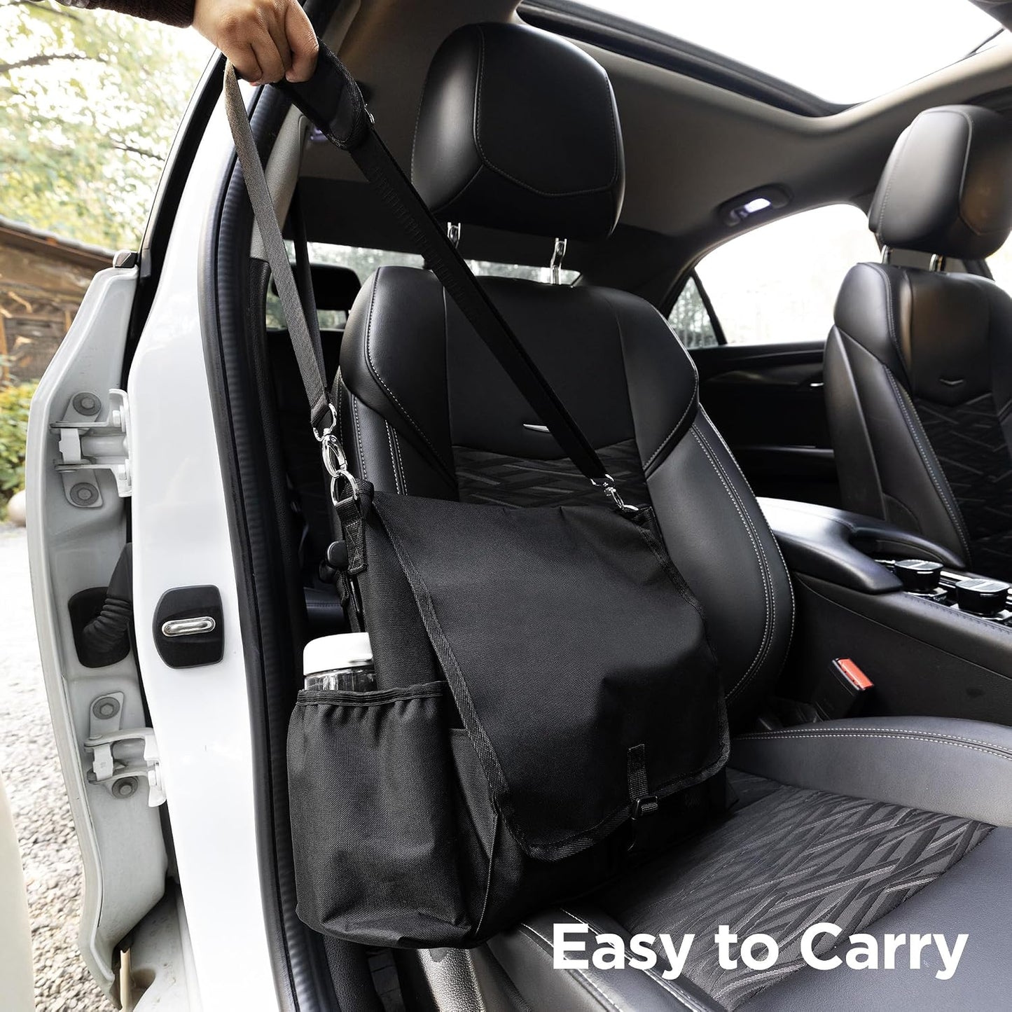 LUCMO Car Seat Organizer with Tablet and Laptop Compartment, Multiple Pockets Truck Front Seat and Backseat Organizer, Portable Large Capacity Office Bag with Adjustable Strap and Hardened Buckles