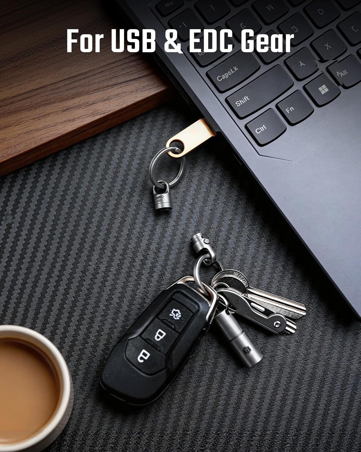 KeyUnity Titanium Magnetic Quick Release Keychain, One-Hand Detachable Connector for Car Keys, USB Drives and EDC, Gear, KA62 Compact-1 Pack