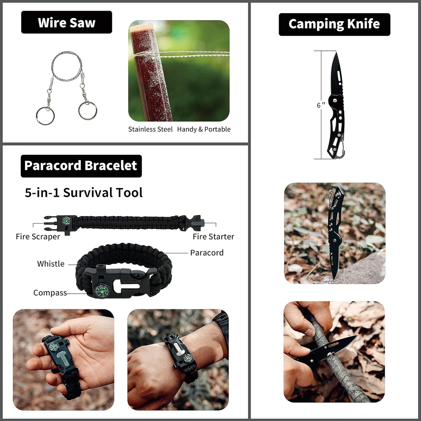 RHINO RESCUE Survival First Aid Kit for Hiking, Backpacking | Portable Size, IFAK Molle Pouch, Essential Outdoor Gear, 100+ First Aid Supplies, 20+ Survival Essentials, HSA/FSA Approved