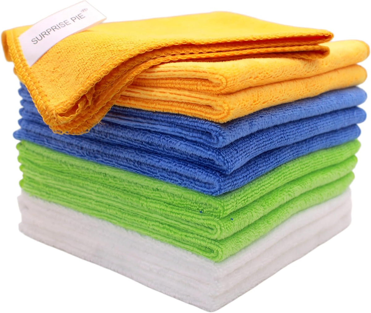Premium 400 GSM Microfiber Cleaning Cloths, 12 Pack Ultra Absorbent Lint-Free Cleaning Rags & Towels for Car Detailing, Kitchen, Glass & Household Cleaning, Reusable Washable 12" x 12"