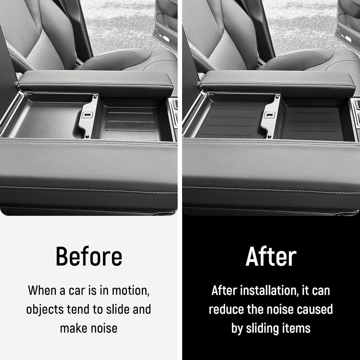 2PC Center Console Tray Liner Compatible with Toyota 2022-2026 Tundra (Only Fit Platinum, 1794, TRD PRO, Capstone) & 2023-2026 Sequoia Accessories Center Console Organizer Protective Pad