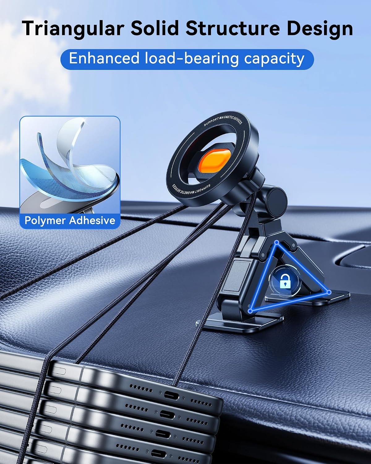 Car Phone Holder for Magsafe Dashboard Car Mount Strong Magnetic