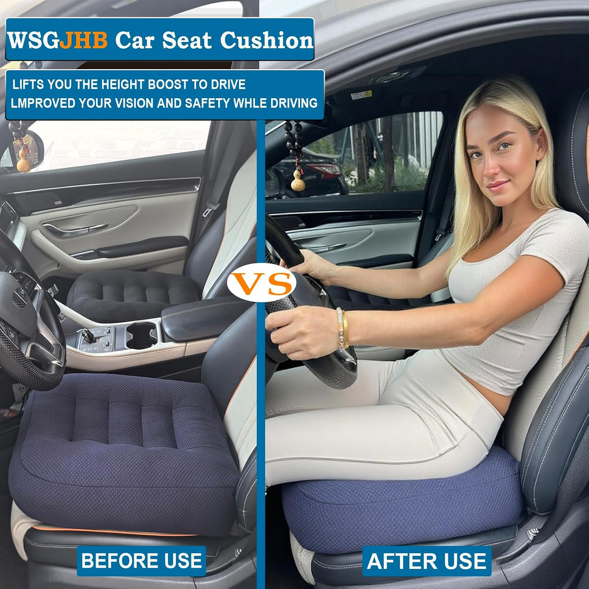 WSGJHB Large Seat Cushion, Extra Thick Booster Seat Cushions Long Sitting