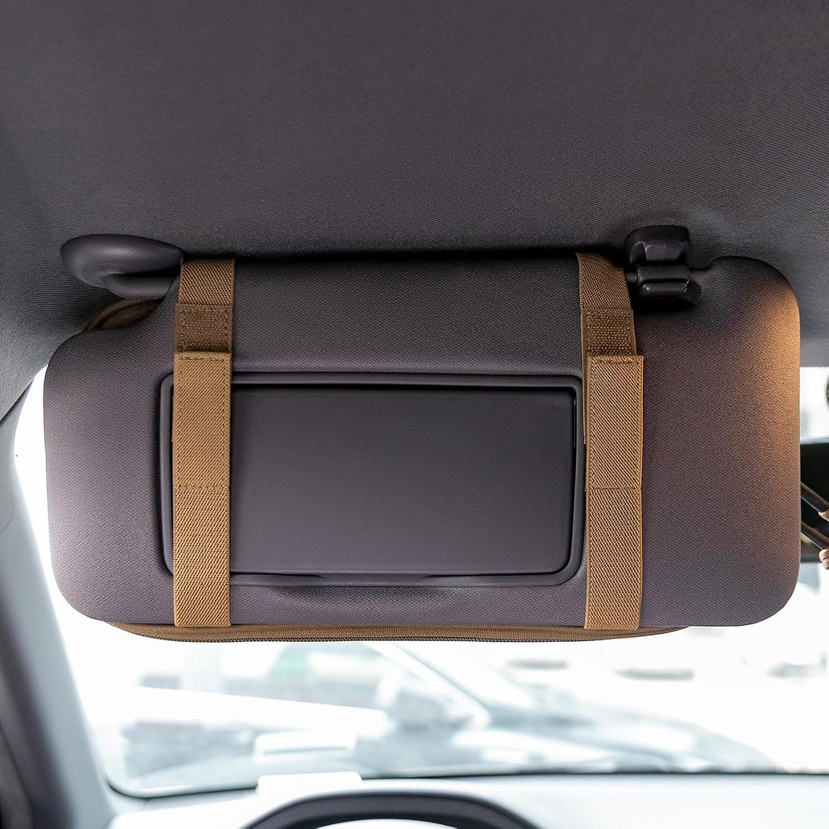 EXCELLENT ELITE SPANKER Car Sun Visor Organizer Auto Interior Accessories Visor Storage Pouch Holder for Car, SUV, Truck with Multi-Pocket(Coyote Brown)
