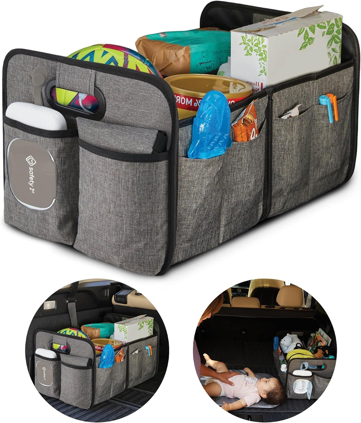 Safety 1st Baby Trunk Organizer & Diaper Changing Station, Gray