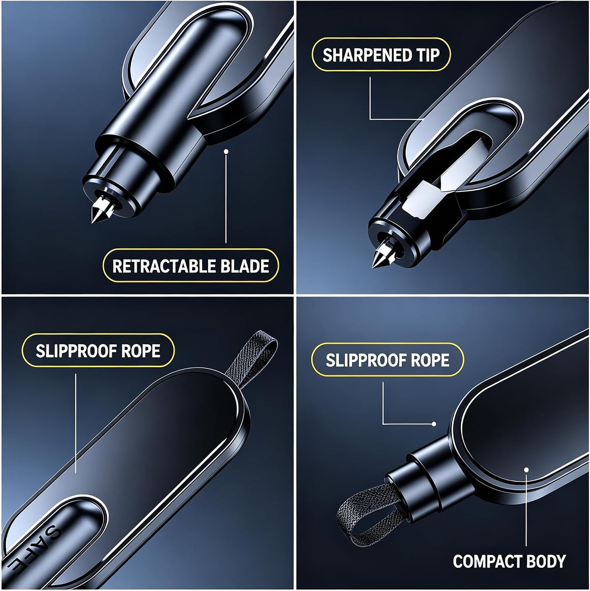 Car Escape Tool Key Chain,Emergency Window Breaker&Seat Belt Cutter