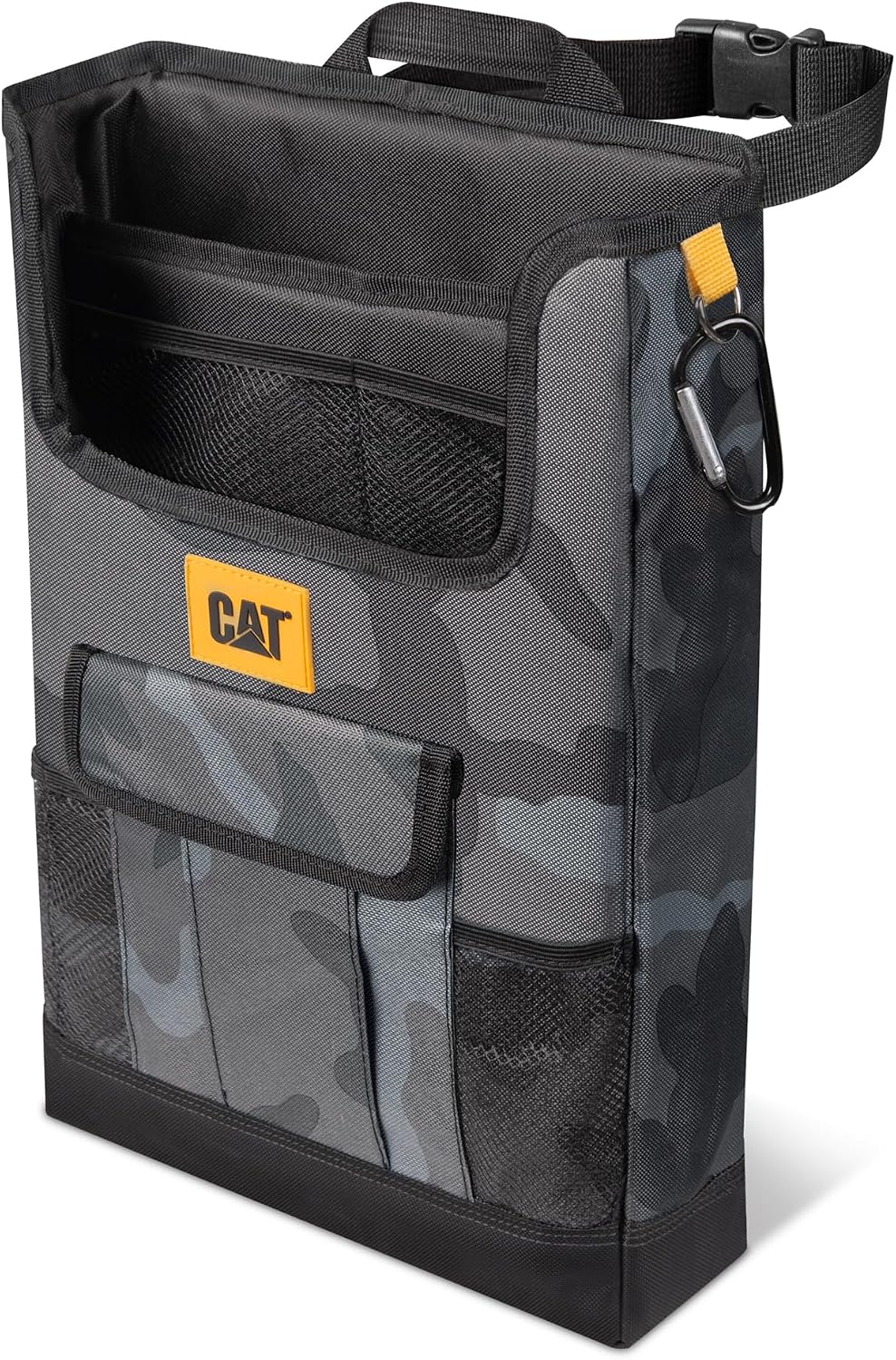 CAT® Car Seat Organizer for Cars Trucks SUVs, Removable Portable On-The-Go, Securely Attaches to Front or Rear Seats, Adjustable Straps, Car Accessories Compact Caddy for Travel Driving - Black