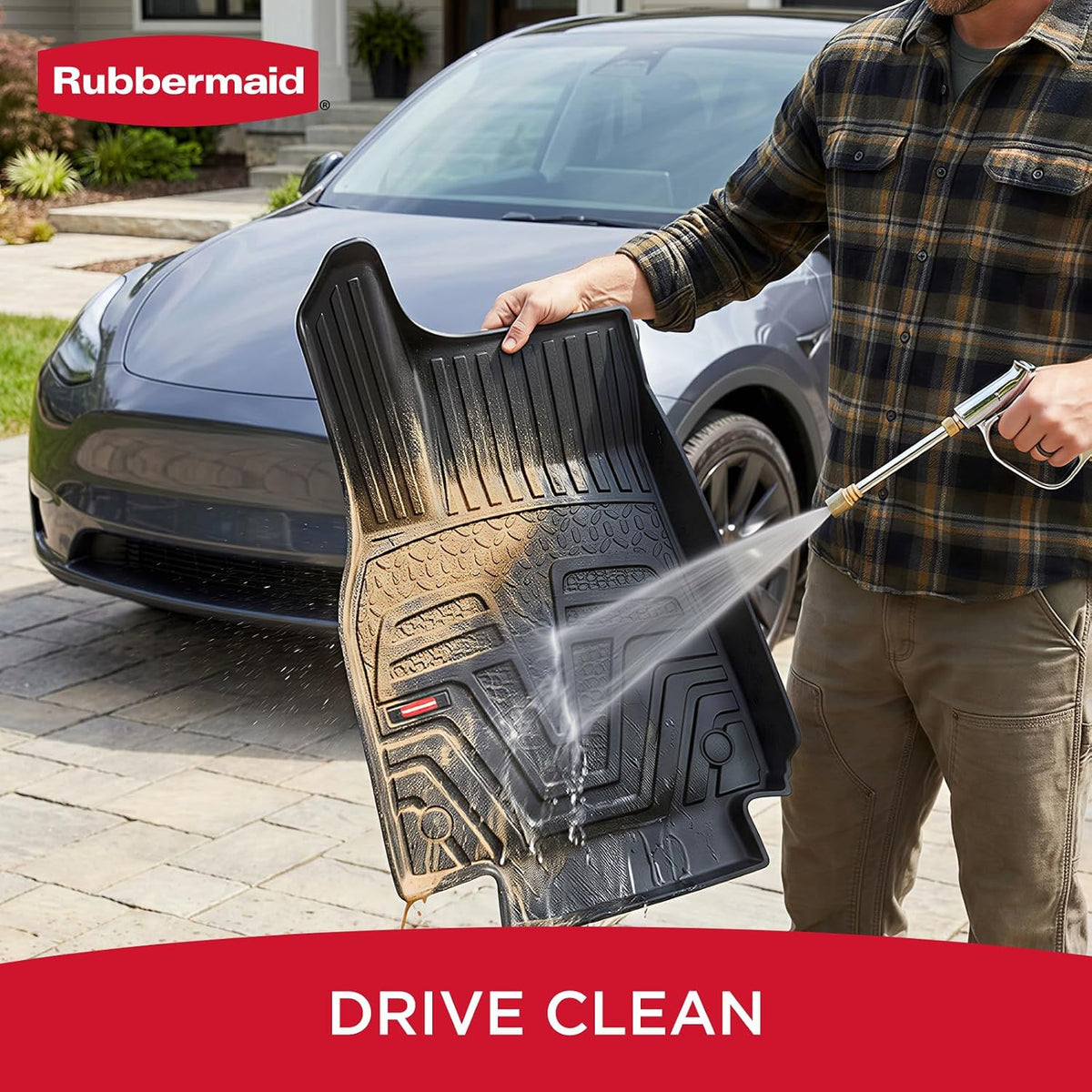 Rubbermaid Floor Mats for Tesla Model Y 2025–2026 Juniper (Not for Standard) | All Weather Rubber Floor Liners Custom Fit Waterproof Heavy Duty Car Mats 1st & 2nd Row Full Set Interior Accessories