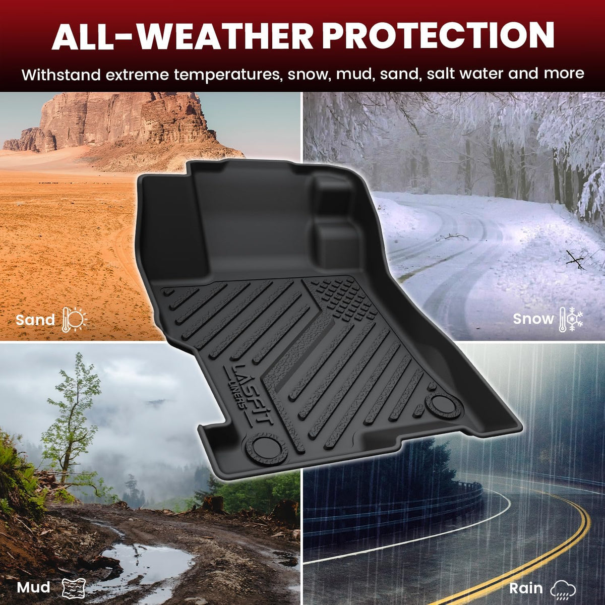 LASFIT Floor Mats for Honda Accord 2012 2011 2010 2009 2008 (Only Sedan)