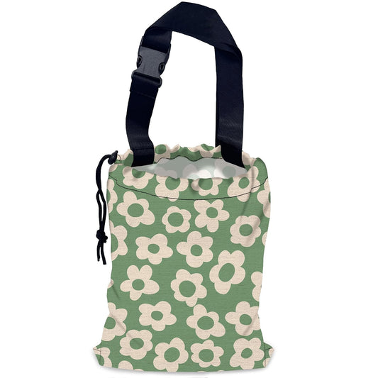 Groovy Florals Car Garbage Bag,Waterproof Small Car Trash Bag Hanging Back of Seat,Drawstring Hanging Car Trash Bag with Adjustable Buckle for Car Accessories