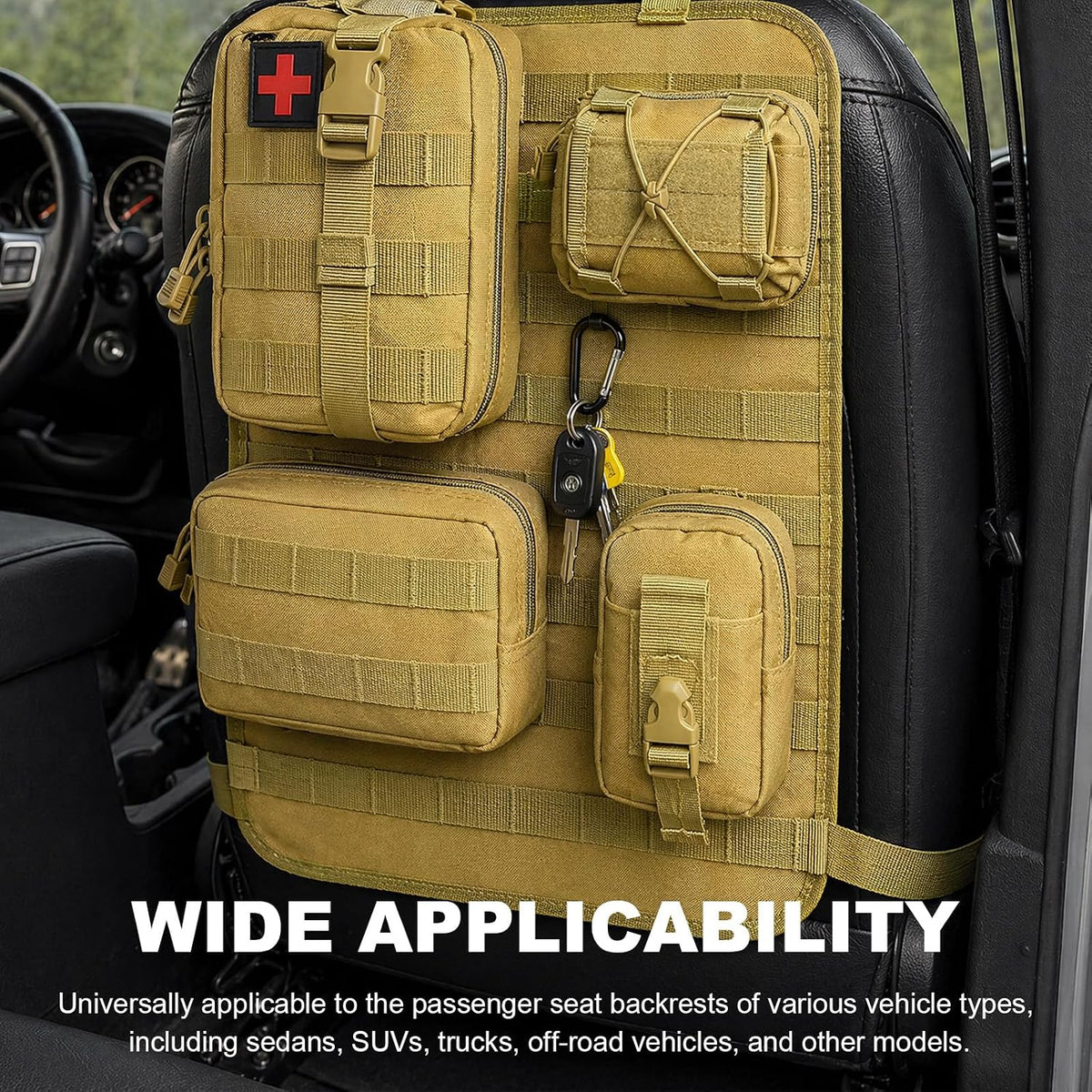 Tactical Car Seat Back Hanging Organizer (Khaki)