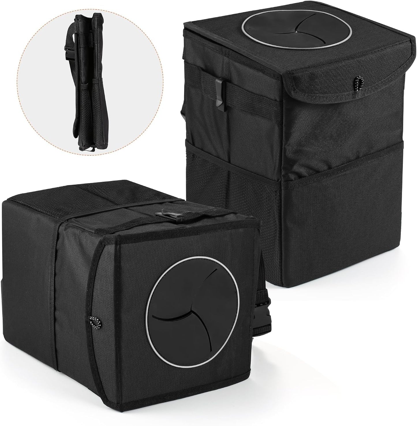 XHRING Car Trash Garbage Can for Jeep Wrangler JL JK Gladiator Renegade Cherokee Compass Grand Cherokee Wagoneer L Liberty Patriot Rubicon Sahara 4XE Sport S Mojave X JKU Accessories 2000-2025 2026