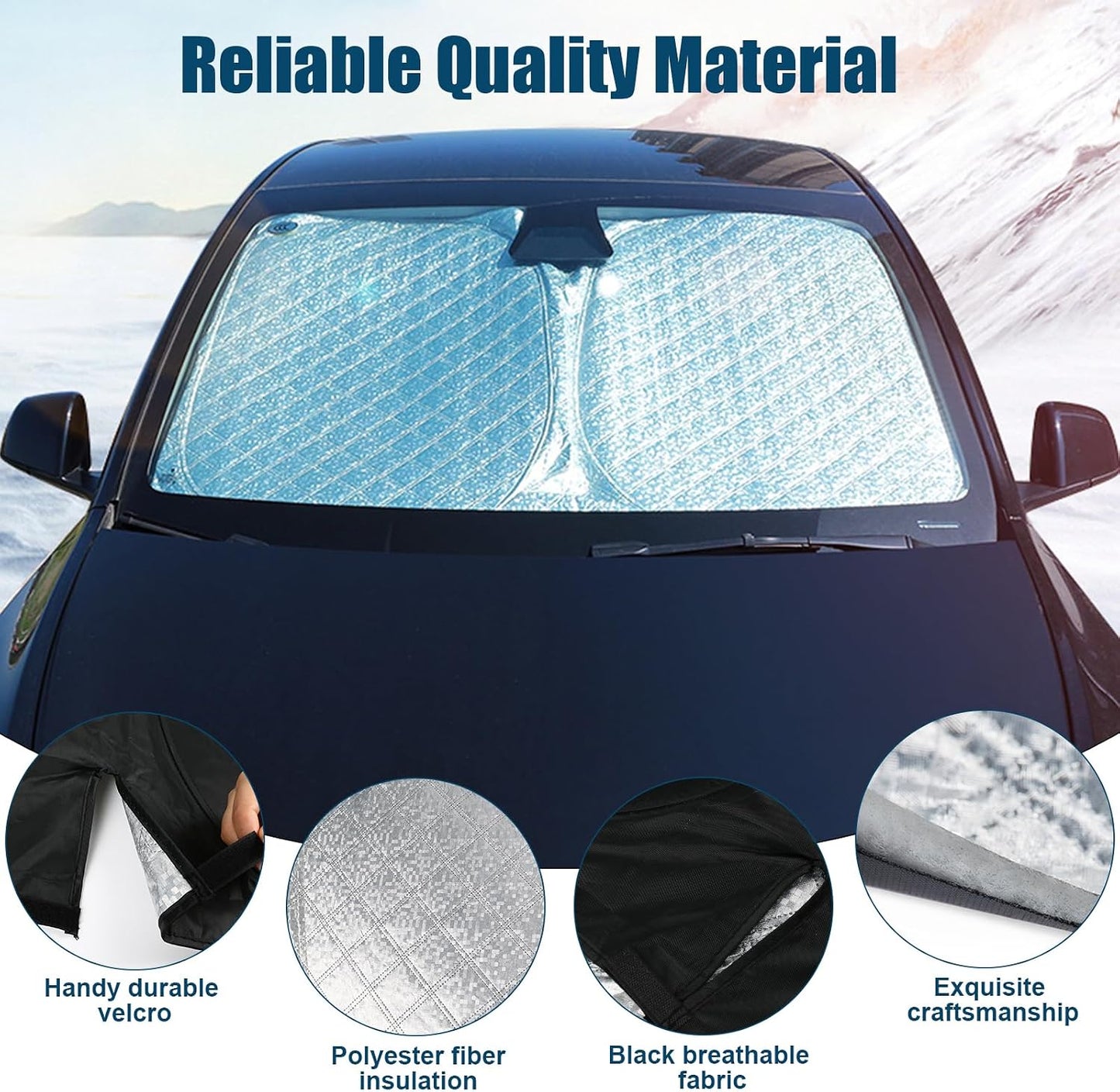 6 Layers Custom Fit Windshield Sun Shade for 2022-2025 Honda Civic, Foldable Car Sunshade with Storage Bag, Heat Reflective & UV Protection