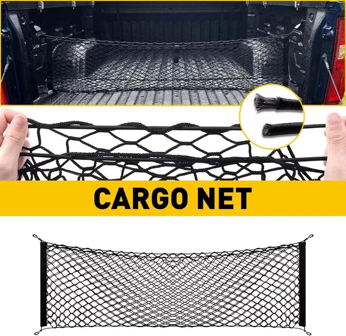 for Mazda CX-5 CX5 Envelope Style Truck Bed Cargo Net - Fits 2013-2024 2025 2026 CX5 Accessories Cargo Net for Pickup Truck Bed - Heavy Duty Carabiners