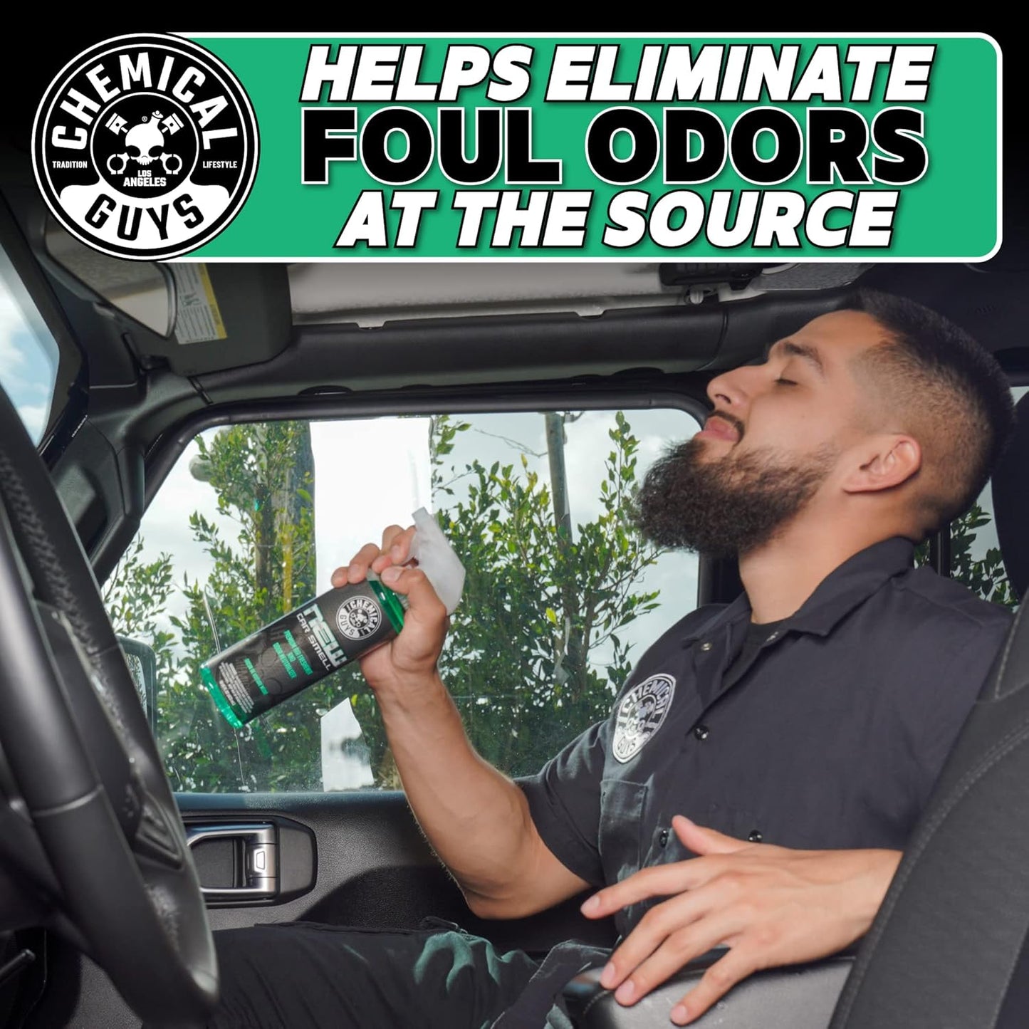Chemical Guys, New Car Smell Air Freshener & Odor Neutralizer Spray, 16 oz | Refreshes interiors with a new car scent while neutralizing odors, adjustable spray strength for any vehicle