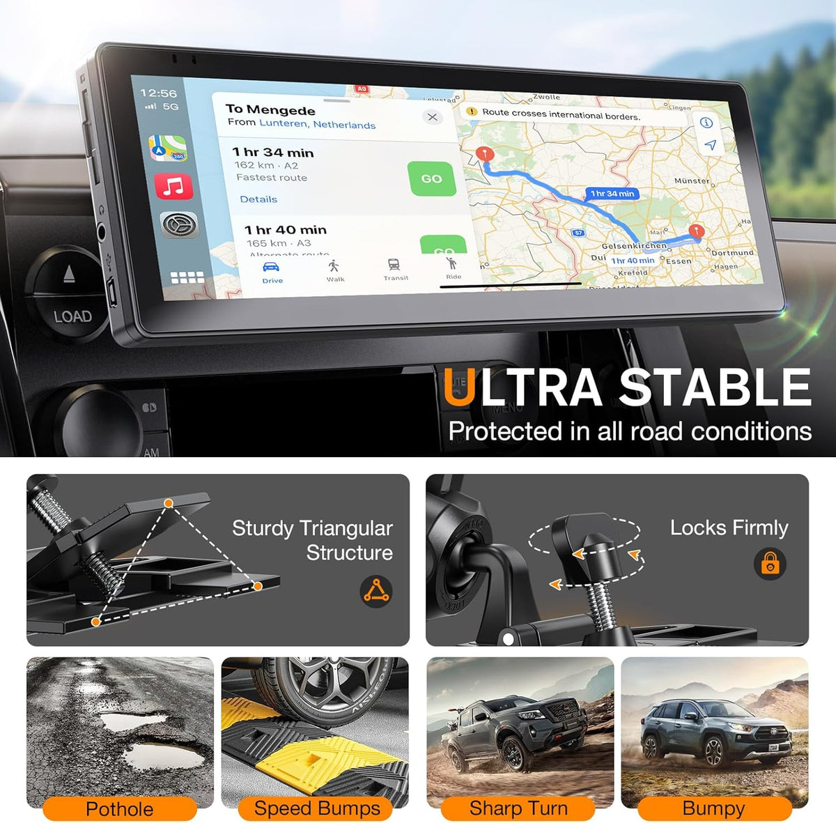 CD Slot Mount for CarPlay Screen 360° Rotation Tool-Free Installation Sturdy and Secure Compatible with in-Car Monitors CD Slot CarPlay Mount