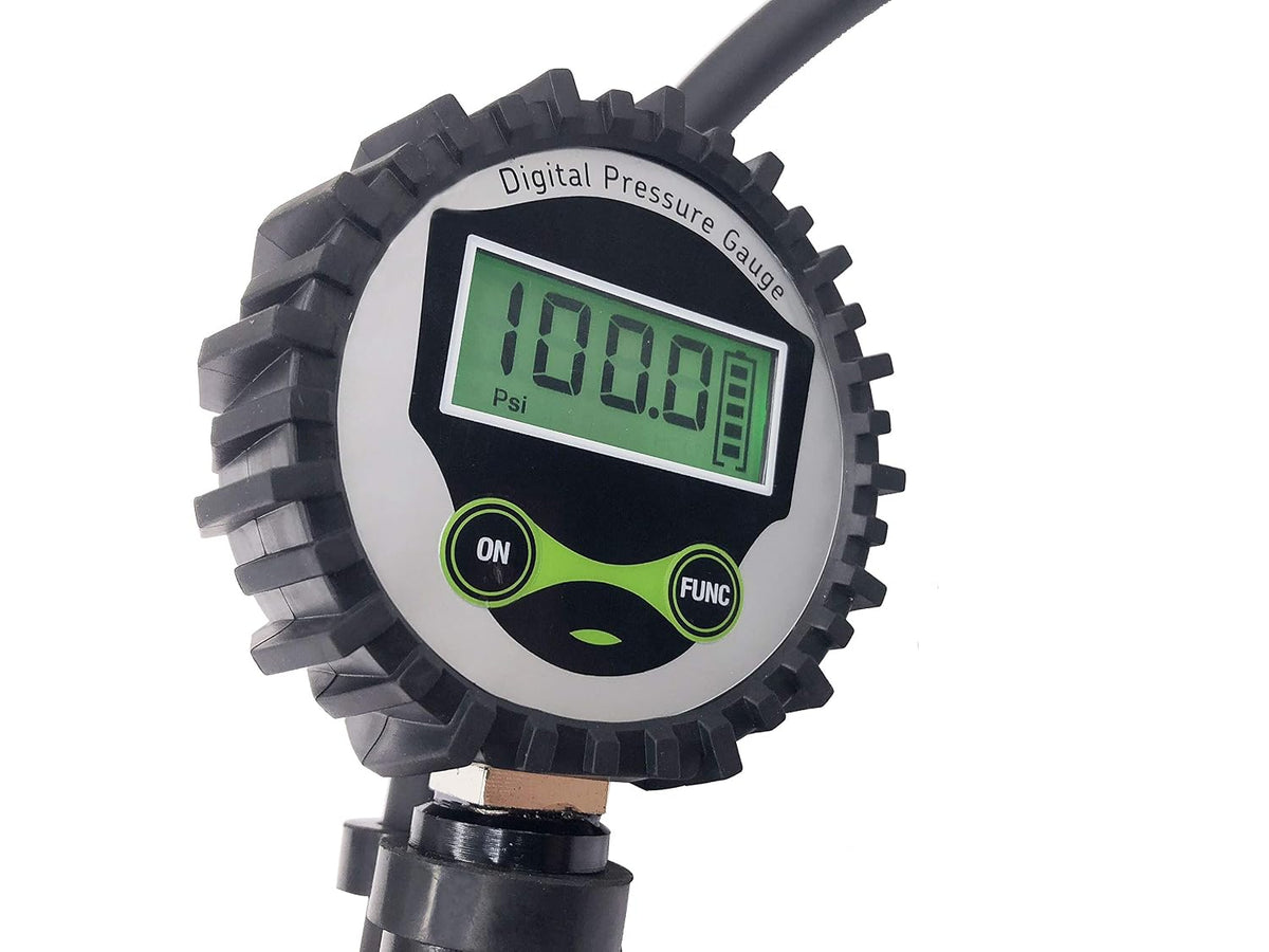 Alla Lighting High Performance Digital Tire Pressure Gauge - 100 PSI, Large Dial 2" Easy Read Air Chuck Tire Pressure Gauge for Cars, Trucks