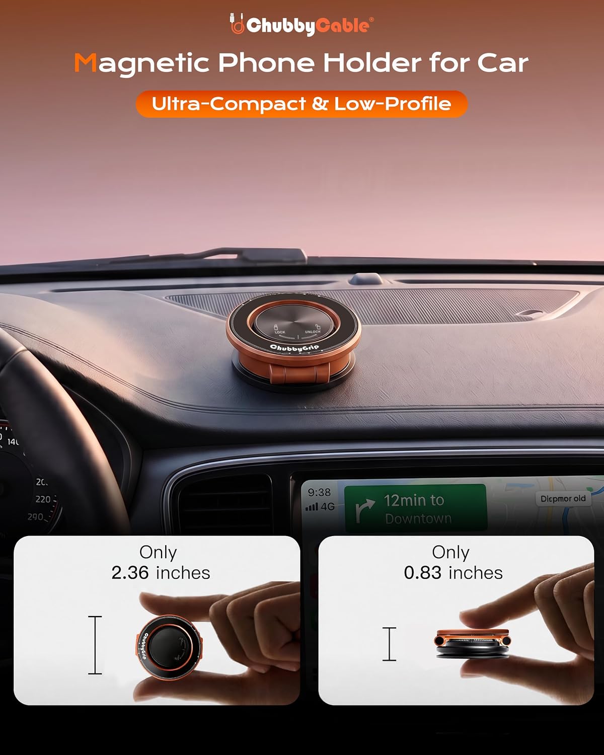 ChubbyGrip AirVac Vacuum Magnetic 360° Adjustable Phone Mount