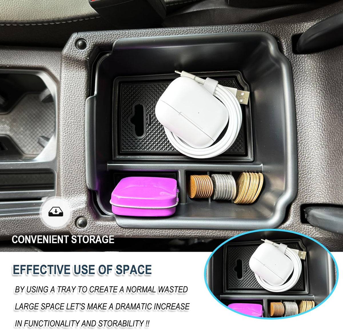 Ruiya 2026 Taos Center Console Organizer for VW Taos 2026 Accessories ABS Material Armrest Console Organizer Compatible with (2022-2026) VW Taos & (2018-2024) VW Tiguan