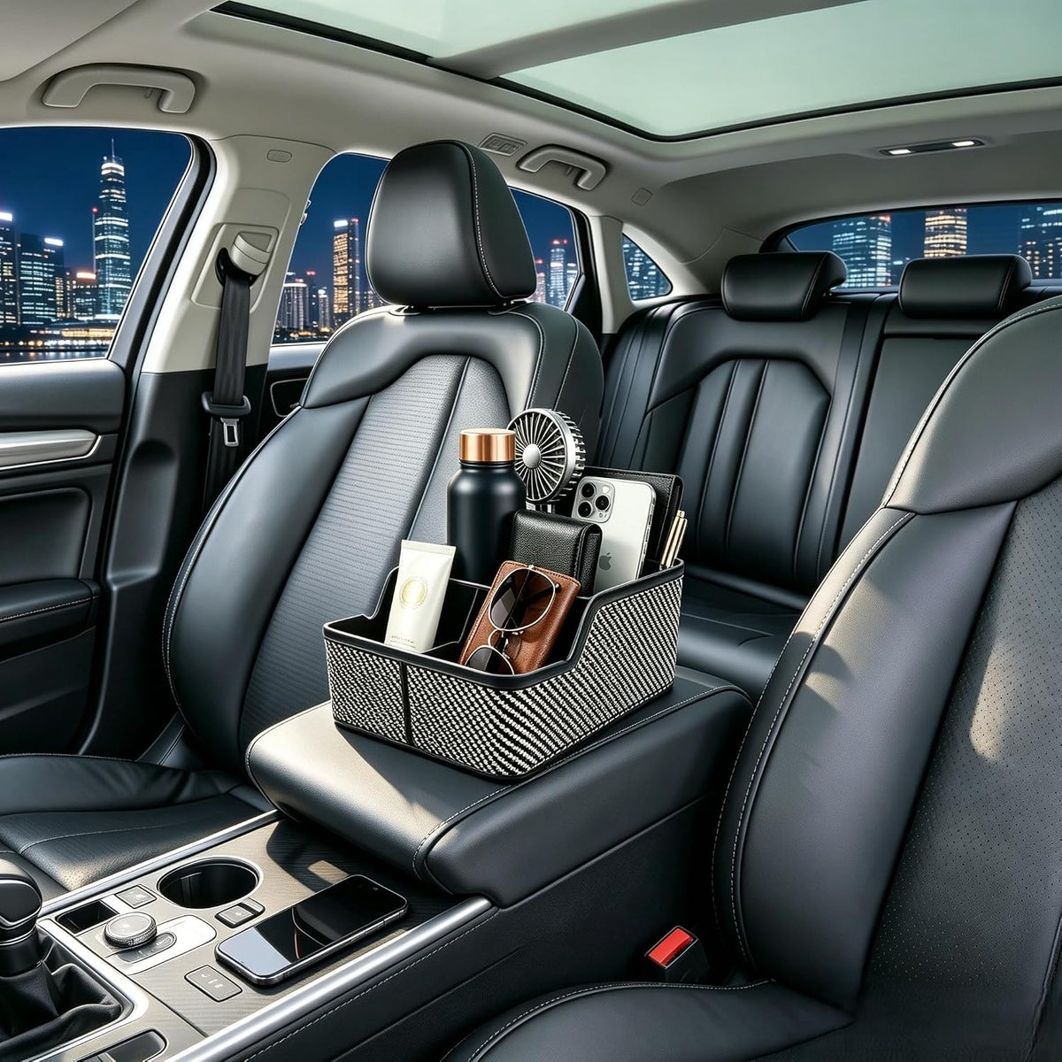 Car Seat Organizer with Compartment,Small Caddy for Car