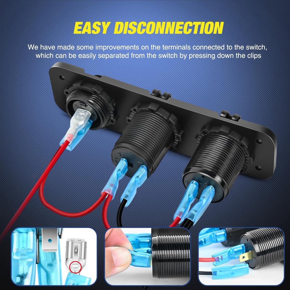 Nilight 4 in 1 Charger Socket Panel Power Cutoff Switch